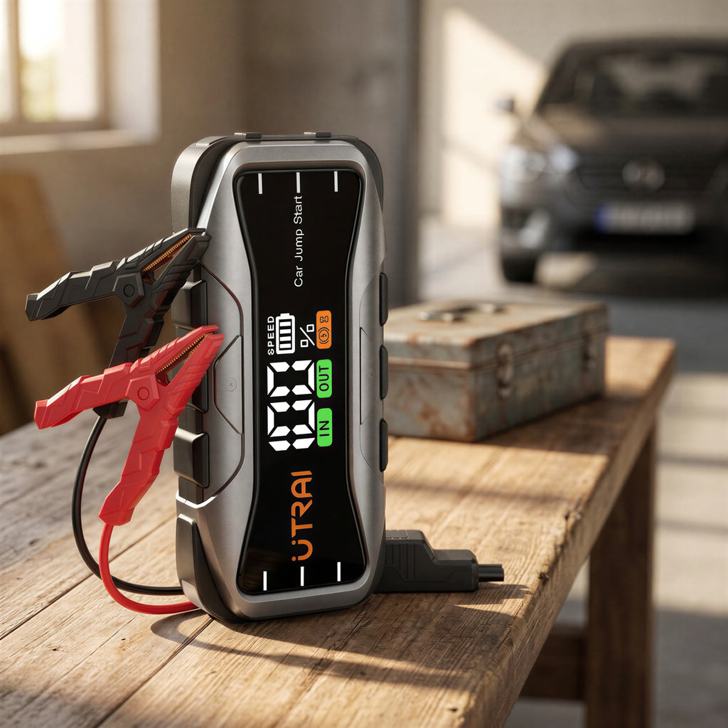 Booster de démarrage UTRAI utilisé dans un garage